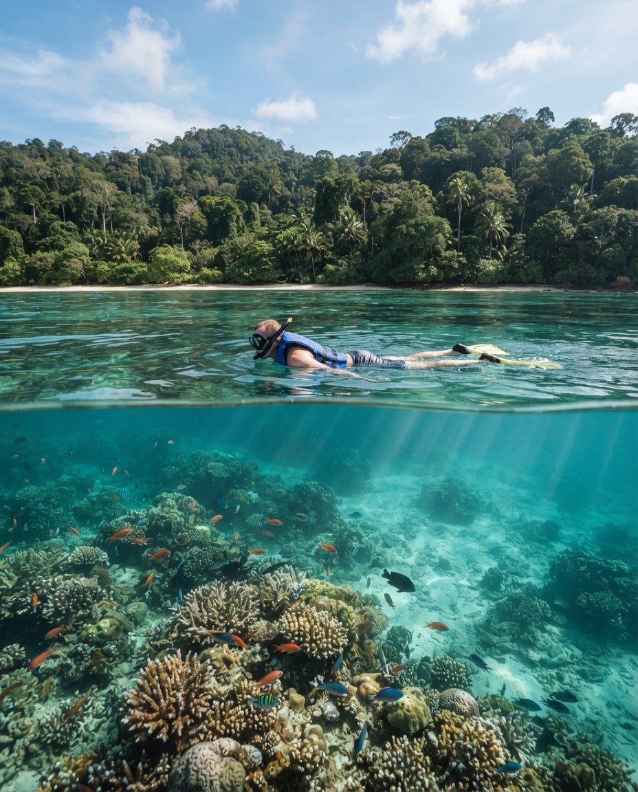 Snorkeling di perairan pulau